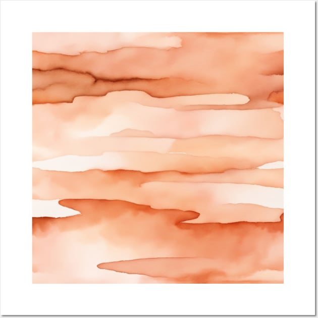 Peach Fuzz Monochrome Watercolor Art Wall Art by craftydesigns